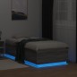 vidaXL Giroletto Luci LED Grigio Sonoma 90x190 cm in Legno Multistrato