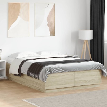 vidaXL Giroletto Rovere Sonoma 160x200 cm in Legno Multistrato