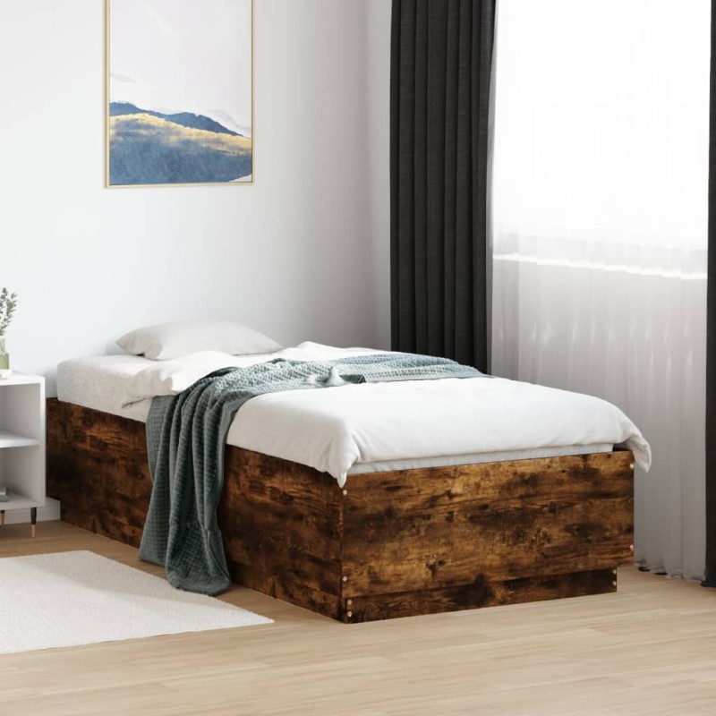 vidaXL Giroletto Luci LED Rovere Fumo 75x190 cm in Legno Multistrato vidaXL Giroletto Luci LED Rovere Fumo 75x190 cm in Legno Multistrato