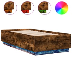 vidaXL Giroletto Luci LED Rovere Fumo 75x190 cm in Legno Multistrato