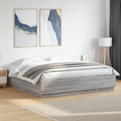 vidaXL Giroletto Grigio Sonoma 180x200 cm in Legno Multistrato