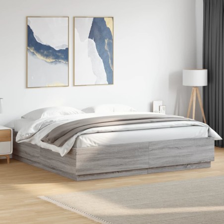 vidaXL Giroletto Grigio Sonoma 180x200 cm in Legno Multistrato