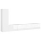 Set Mobile TV 3 pz Bianco Lucido in Truciolato Set Mobile TV 3 pz Bianco Lucido in Truciolato