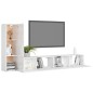 Set Mobile TV 3 pz Bianco Lucido in Truciolato Set Mobile TV 3 pz Bianco Lucido in Truciolato