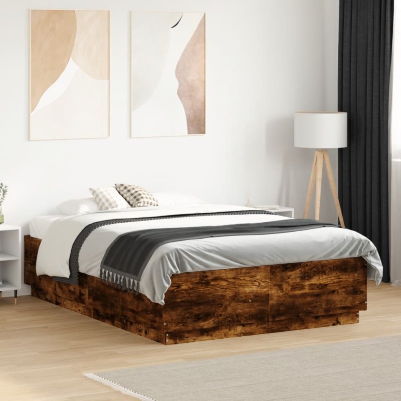 vidaXL Giroletto Rovere Fumo 135x190 cm in Legno Multistrato vidaXL Giroletto Rovere Fumo 135x190 cm in Legno Multistrato