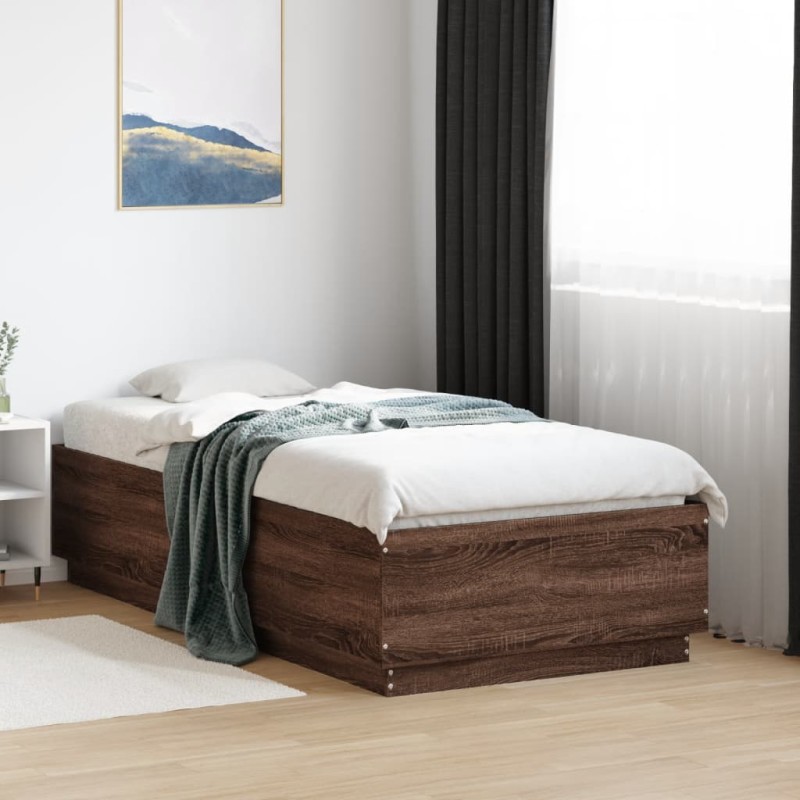 vidaXL Giroletto Rovere Marrone 90x190 cm in Legno Multistrato vidaXL Giroletto Rovere Marrone 90x190 cm in Legno Multistrato