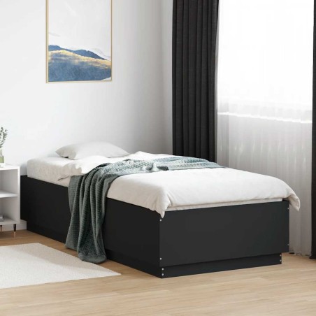 vidaXL Giroletto Nero 100x200 cm in Legno Multistrato