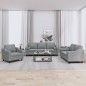vidaXL Set Divani 3 pz con Cuscini Grigio Chiaro in Tessuto vidaXL Set Divani 3 pz con Cuscini Grigio Chiaro in Tessuto