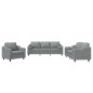 vidaXL Set Divani 3 pz con Cuscini Grigio Chiaro in Tessuto vidaXL Set Divani 3 pz con Cuscini Grigio Chiaro in Tessuto