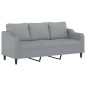 vidaXL Set Divani 3 pz con Cuscini Grigio Chiaro in Tessuto vidaXL Set Divani 3 pz con Cuscini Grigio Chiaro in Tessuto