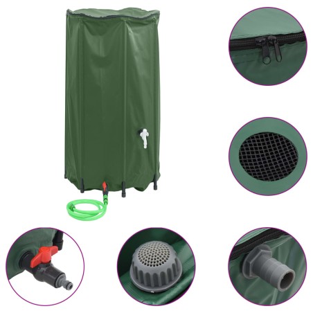 vidaXL Serbatoio Acqua con Rubinetto Pieghevole 380 L in PVC