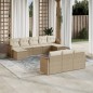 vidaXL Set Divano da Giardino 10 pz con Cuscini Beige in Polyrattan vidaXL Set Divano da Giardino 10 pz con Cuscini Beige in Polyrattan