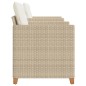 vidaXL Set da Bistrò 3 pz con Cuscini Beige Polyrattan e Legno Acacia vidaXL Set da Bistrò 3 pz con Cuscini Beige Polyrattan e Legno Acacia
