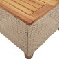 vidaXL Set da Bistrò 3 pz con Cuscini Beige Polyrattan e Legno Acacia vidaXL Set da Bistrò 3 pz con Cuscini Beige Polyrattan e Legno Acacia