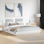 vidaXL Giroletto con Testiera Bianco 200x200 cm in Legno Multistrato vidaXL Giroletto con Testiera Bianco 200x200 cm in Legno Multistrato