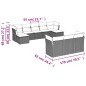 vidaXL Set Divani da Giardino 10pz con Cuscini in Polyrattan Nero vidaXL Set Divani da Giardino 10pz con Cuscini in Polyrattan Nero