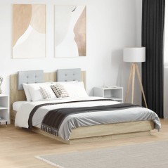 vidaXL Giroletto Testiera Rovere Sonoma 140x190 cm Legno Multistrato