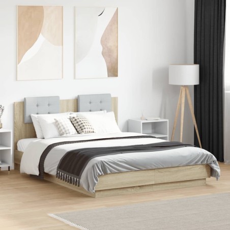 vidaXL Giroletto Testiera Rovere Sonoma 140x190 cm Legno Multistrato