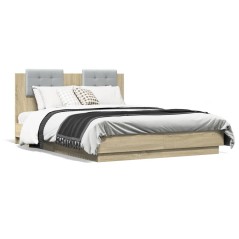 vidaXL Giroletto Testiera Rovere Sonoma 140x190 cm Legno Multistrato