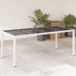 vidaXL Tavolo Giardino Piano in Vetro Bianco 190x90x75 cm Polyrattan vidaXL Tavolo Giardino Piano in Vetro Bianco 190x90x75 cm Polyrattan