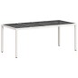 vidaXL Tavolo Giardino Piano in Vetro Bianco 190x90x75 cm Polyrattan vidaXL Tavolo Giardino Piano in Vetro Bianco 190x90x75 cm Polyrattan