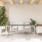 vidaXL Tavolo Giardino Piano in Vetro Bianco 190x90x75 cm Polyrattan vidaXL Tavolo Giardino Piano in Vetro Bianco 190x90x75 cm Polyrattan