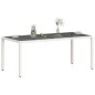 vidaXL Tavolo Giardino Piano in Vetro Bianco 190x90x75 cm Polyrattan vidaXL Tavolo Giardino Piano in Vetro Bianco 190x90x75 cm Polyrattan