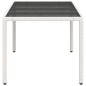 vidaXL Tavolo Giardino Piano in Vetro Bianco 190x90x75 cm Polyrattan vidaXL Tavolo Giardino Piano in Vetro Bianco 190x90x75 cm Polyrattan