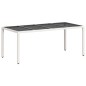 vidaXL Tavolo Giardino Piano in Vetro Bianco 190x90x75 cm Polyrattan vidaXL Tavolo Giardino Piano in Vetro Bianco 190x90x75 cm Polyrattan