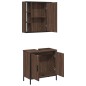 vidaXL Set Mobili da Bagno 2 pz Rovere Marrone in Legno Multistrato vidaXL Set Mobili da Bagno 2 pz Rovere Marrone in Legno Multistrato