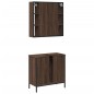 vidaXL Set Mobili da Bagno 2 pz Rovere Marrone in Legno Multistrato vidaXL Set Mobili da Bagno 2 pz Rovere Marrone in Legno Multistrato