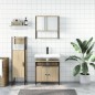 vidaXL Set Mobili da Bagno 3 pz Rovere Sonoma in Legno Multistrato