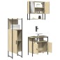 vidaXL Set Mobili da Bagno 3 pz Rovere Sonoma in Legno Multistrato