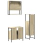 vidaXL Set Mobili da Bagno 3 pz Rovere Sonoma in Legno Multistrato