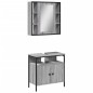 vidaXL Set Mobili da Bagno 2 pz Grigio Sonoma in Legno Multistrato