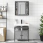 vidaXL Set Mobili da Bagno 2 pz Grigio Sonoma in Legno Multistrato