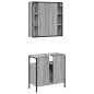 vidaXL Set Mobili da Bagno 2 pz Grigio Sonoma in Legno Multistrato