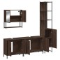 vidaXL Set Mobili da Bagno 4 pz Rovere Marrone in Legno Multistrato