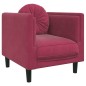 vidaXL Poltrona con Cuscino Rosso Vino in Velluto vidaXL Poltrona con Cuscino Rosso Vino in Velluto
