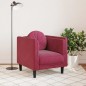 vidaXL Poltrona con Cuscino Rosso Vino in Velluto vidaXL Poltrona con Cuscino Rosso Vino in Velluto