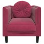 vidaXL Poltrona con Cuscino Rosso Vino in Velluto vidaXL Poltrona con Cuscino Rosso Vino in Velluto