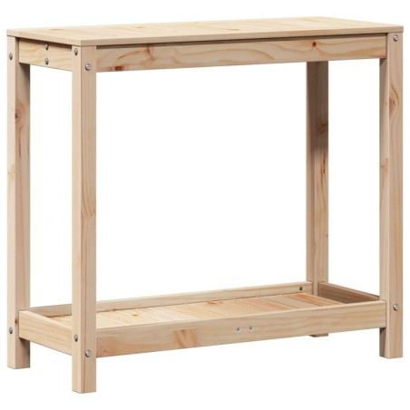 vidaXL Tavolo Invaso con Ripiano 82,5x35x75 cm Legno Massello di Pino