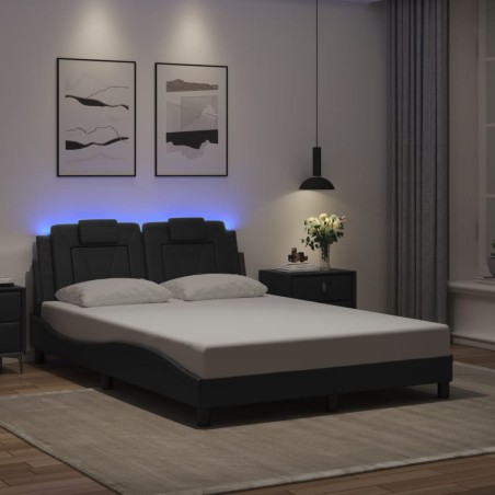 vidaXL Giroletto con Luci LED Nero 120x200 cm in Similpelle