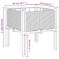 vidaXL Fioriera da Giardino con Gambe Grigio Chiaro 40x40x42 cm in PP