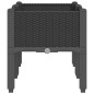 vidaXL Fioriera da Giardino con Gambe Nera 80x40x42 cm in PP