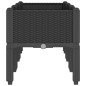 vidaXL Fioriera da Giardino con Gambe Nera 120x40x42 cm in PP