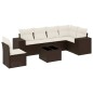 vidaXL Set Divani da Giardino 7 pz con Cuscini Marrone in Polyrattan vidaXL Set Divani da Giardino 7 pz con Cuscini Marrone in Polyrattan