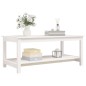 Tavolino da Salotto Bianco 110x55x45 cm Legno Massello di Pino