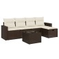 vidaXL Set Divano da Giardino 6 pz con Cuscini Marrone in Polyrattan vidaXL Set Divano da Giardino 6 pz con Cuscini Marrone in Polyrattan