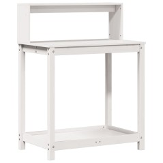 vidaXL Tavolo Invaso con Ripiani Bianco 82,5x50x109,5 cm Massello Pino